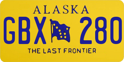 AK license plate GBX280
