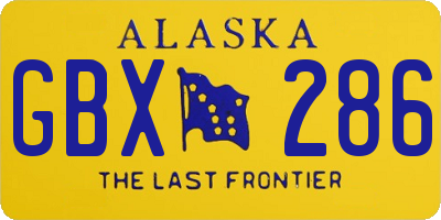 AK license plate GBX286