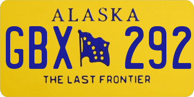 AK license plate GBX292
