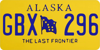 AK license plate GBX296