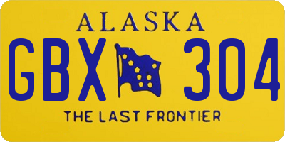 AK license plate GBX304