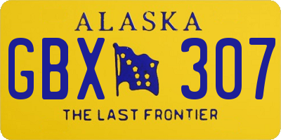 AK license plate GBX307