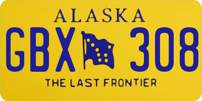 AK license plate GBX308