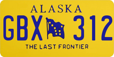 AK license plate GBX312