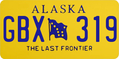 AK license plate GBX319