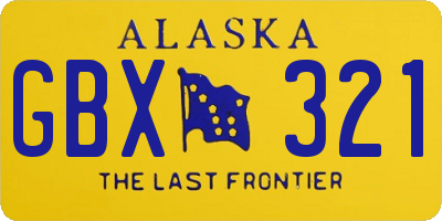 AK license plate GBX321