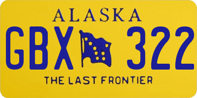AK license plate GBX322