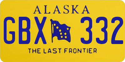 AK license plate GBX332