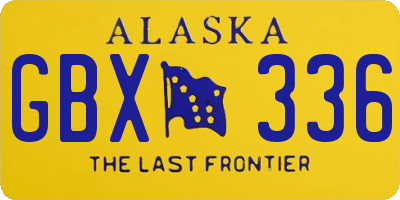 AK license plate GBX336