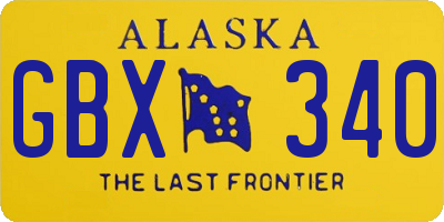 AK license plate GBX340