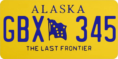 AK license plate GBX345
