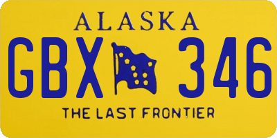 AK license plate GBX346