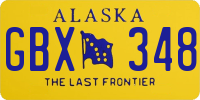 AK license plate GBX348