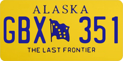 AK license plate GBX351