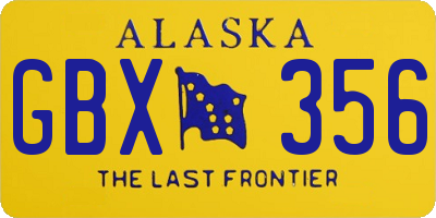 AK license plate GBX356