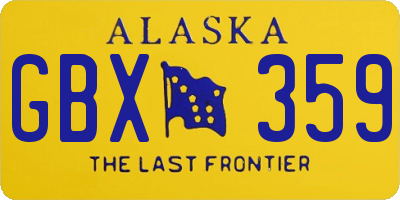 AK license plate GBX359