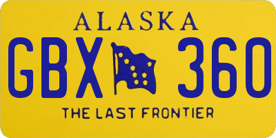 AK license plate GBX360