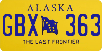 AK license plate GBX363