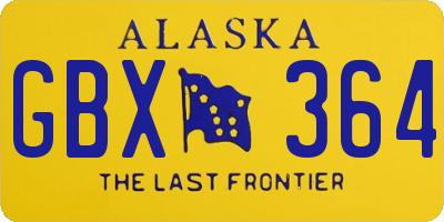 AK license plate GBX364