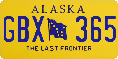 AK license plate GBX365