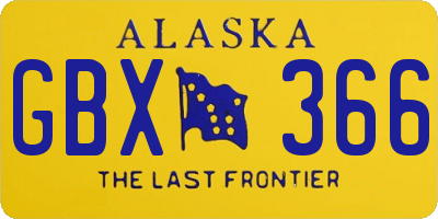 AK license plate GBX366