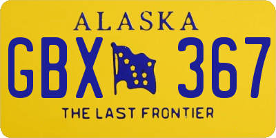 AK license plate GBX367