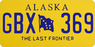 AK license plate GBX369