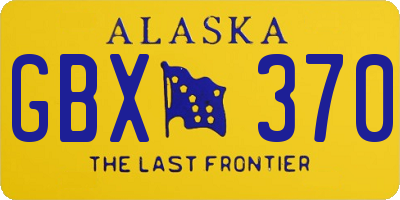 AK license plate GBX370