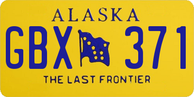 AK license plate GBX371
