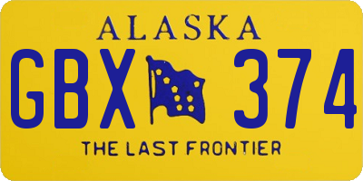 AK license plate GBX374