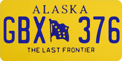 AK license plate GBX376