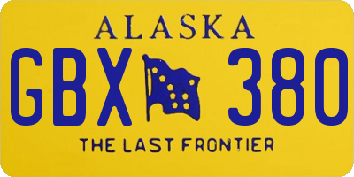AK license plate GBX380