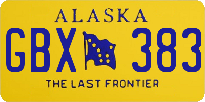 AK license plate GBX383