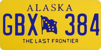 AK license plate GBX384