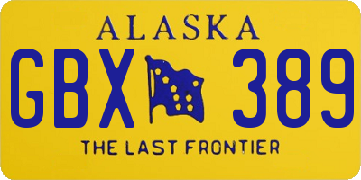 AK license plate GBX389
