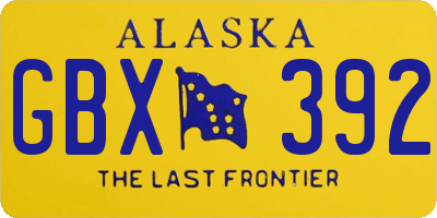 AK license plate GBX392