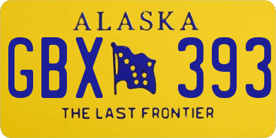AK license plate GBX393