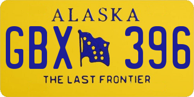 AK license plate GBX396