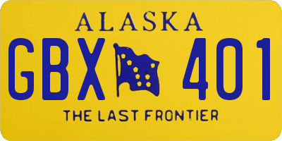 AK license plate GBX401