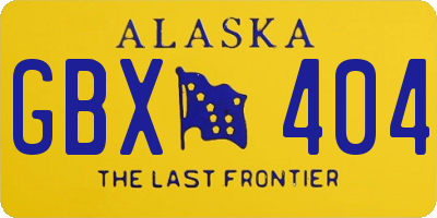 AK license plate GBX404