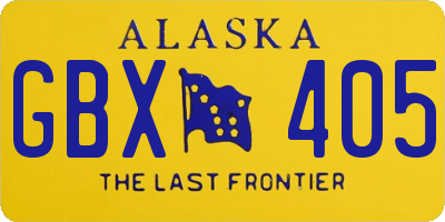 AK license plate GBX405