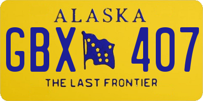 AK license plate GBX407