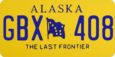 AK license plate GBX408