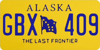 AK license plate GBX409