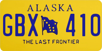AK license plate GBX410