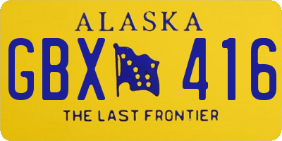AK license plate GBX416