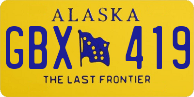 AK license plate GBX419