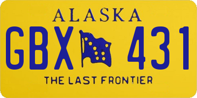 AK license plate GBX431