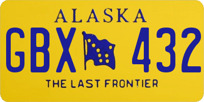AK license plate GBX432