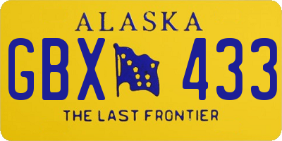 AK license plate GBX433
